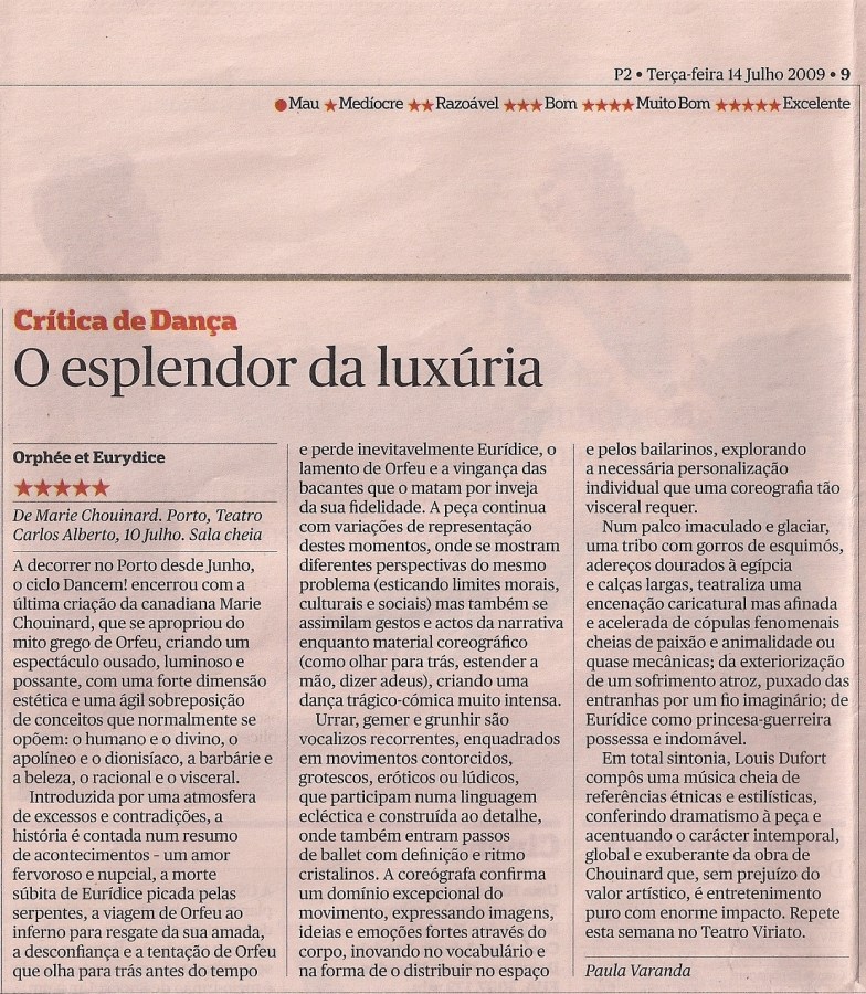 Orphée et Euridice - Marie Chouinard