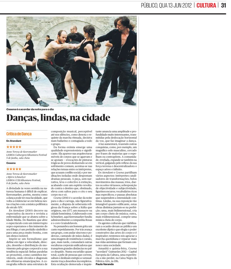 En Atendant & Cesena, dance review by Paula Varanda